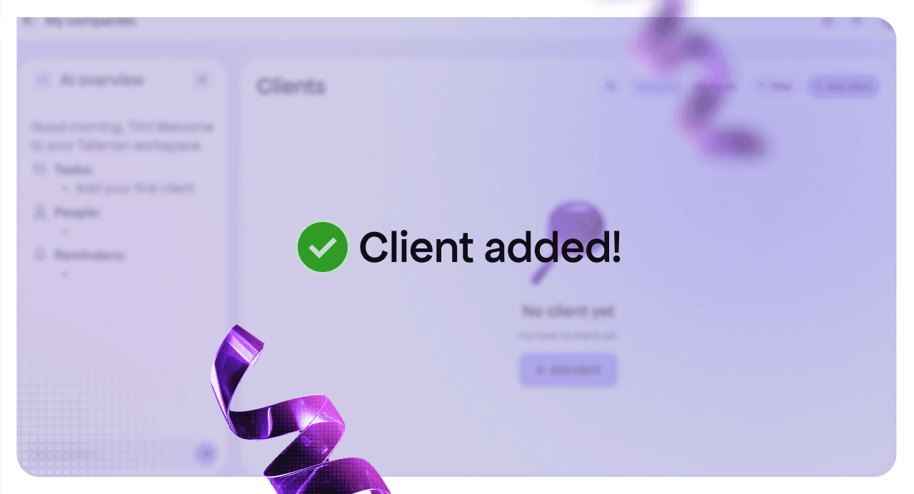 Client added confirmation